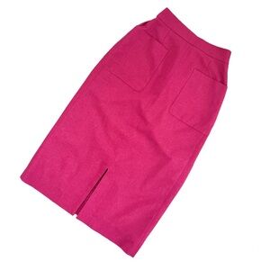 Japanese Midi Straight Pink Skirt, Two Big pockets_Small